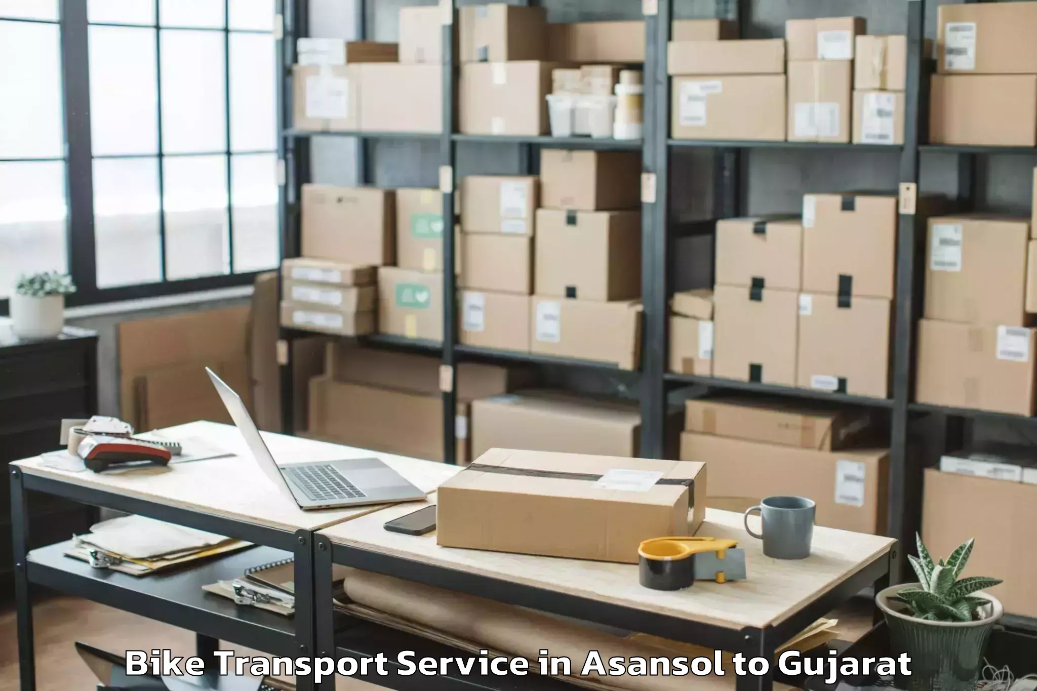 Leading Asansol to Dahod Bike Transport Provider